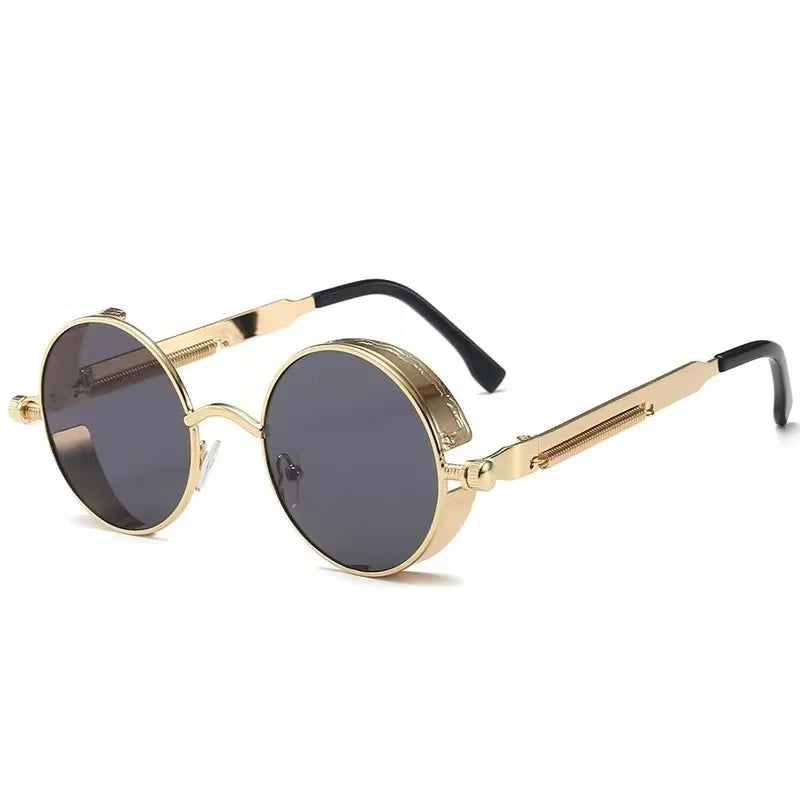 Fashion Sports Classic Sunglasses Steampunk Eyewear for Men and Women Retro Round Metal Frame Sun Glasses