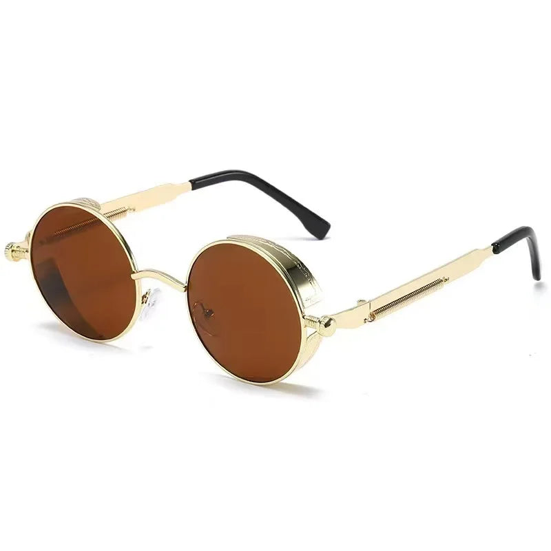 Fashion Sports Classic Sunglasses Steampunk Eyewear for Men and Women Retro Round Metal Frame Sun Glasses