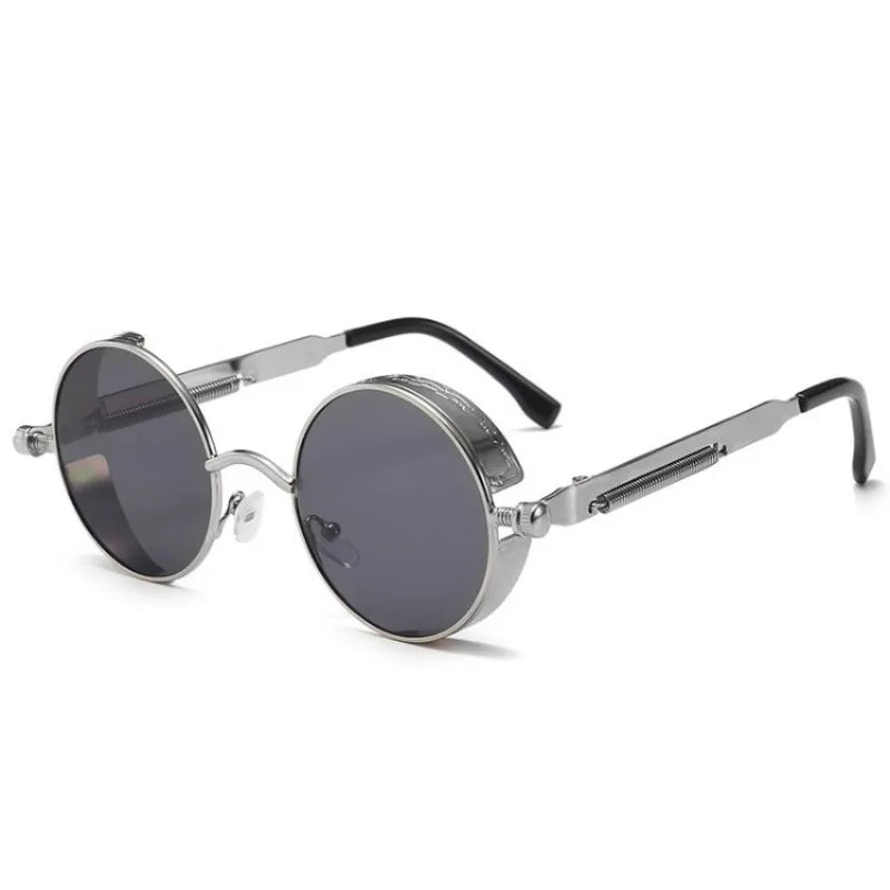 Fashion Sports Classic Sunglasses Steampunk Eyewear for Men and Women Retro Round Metal Frame Sun Glasses
