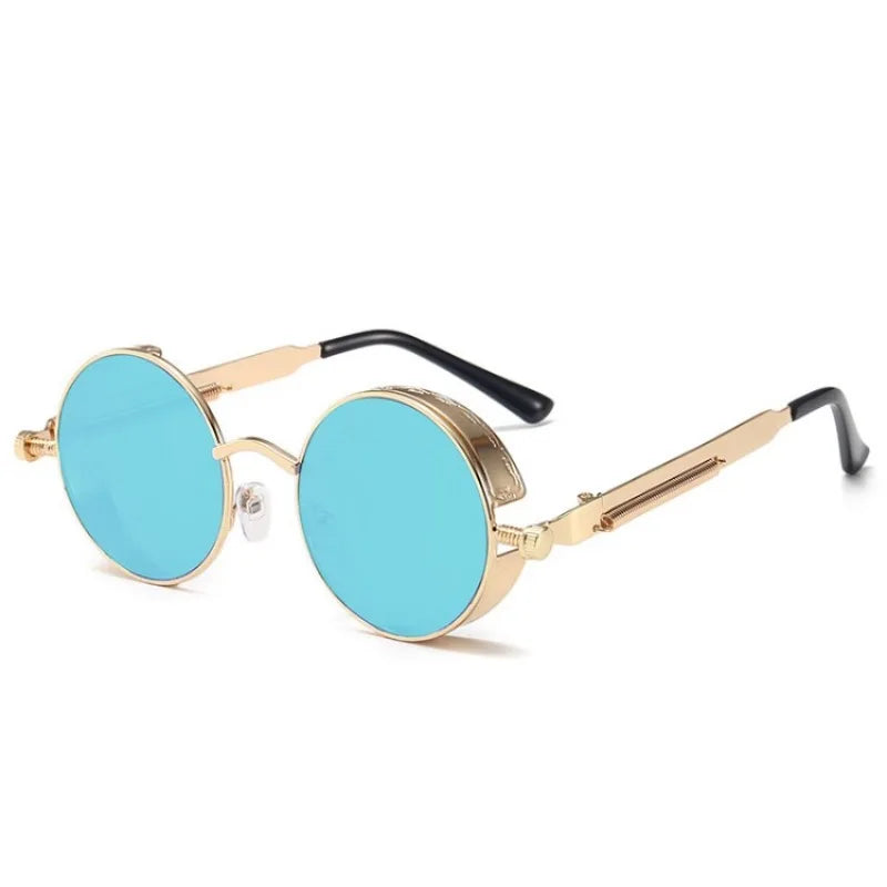Fashion Sports Classic Sunglasses Steampunk Eyewear for Men and Women Retro Round Metal Frame Sun Glasses