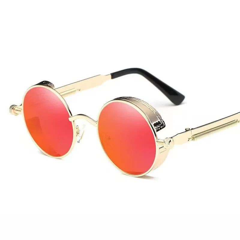 Fashion Sports Classic Sunglasses Steampunk Eyewear for Men and Women Retro Round Metal Frame Sun Glasses