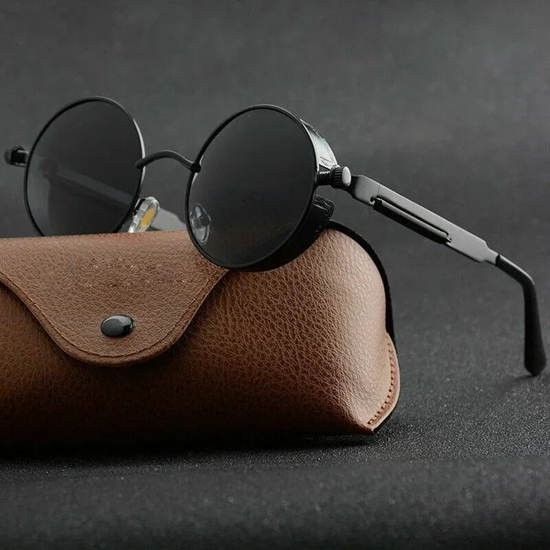 Fashion Sports Classic Sunglasses Steampunk Eyewear for Men and Women Retro Round Metal Frame Sun Glasses