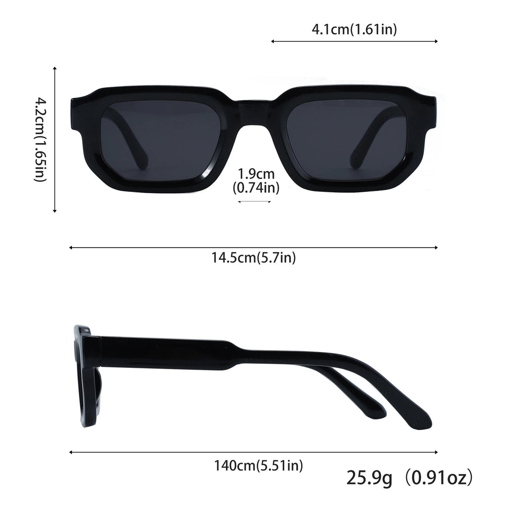 6PCS/Set Women Vintage Rectangle Frame Sunglasses Fashion Retro Sun Glasses Luxury Brand Design Glasses UV400 Eyewear Men Goggle