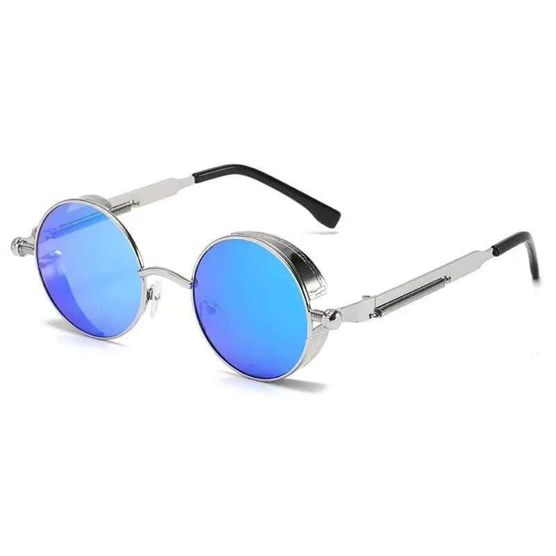 Fashion Sports Classic Sunglasses Steampunk Eyewear for Men and Women Retro Round Metal Frame Sun Glasses