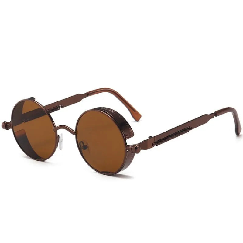 Fashion Sports Classic Sunglasses Steampunk Eyewear for Men and Women Retro Round Metal Frame Sun Glasses